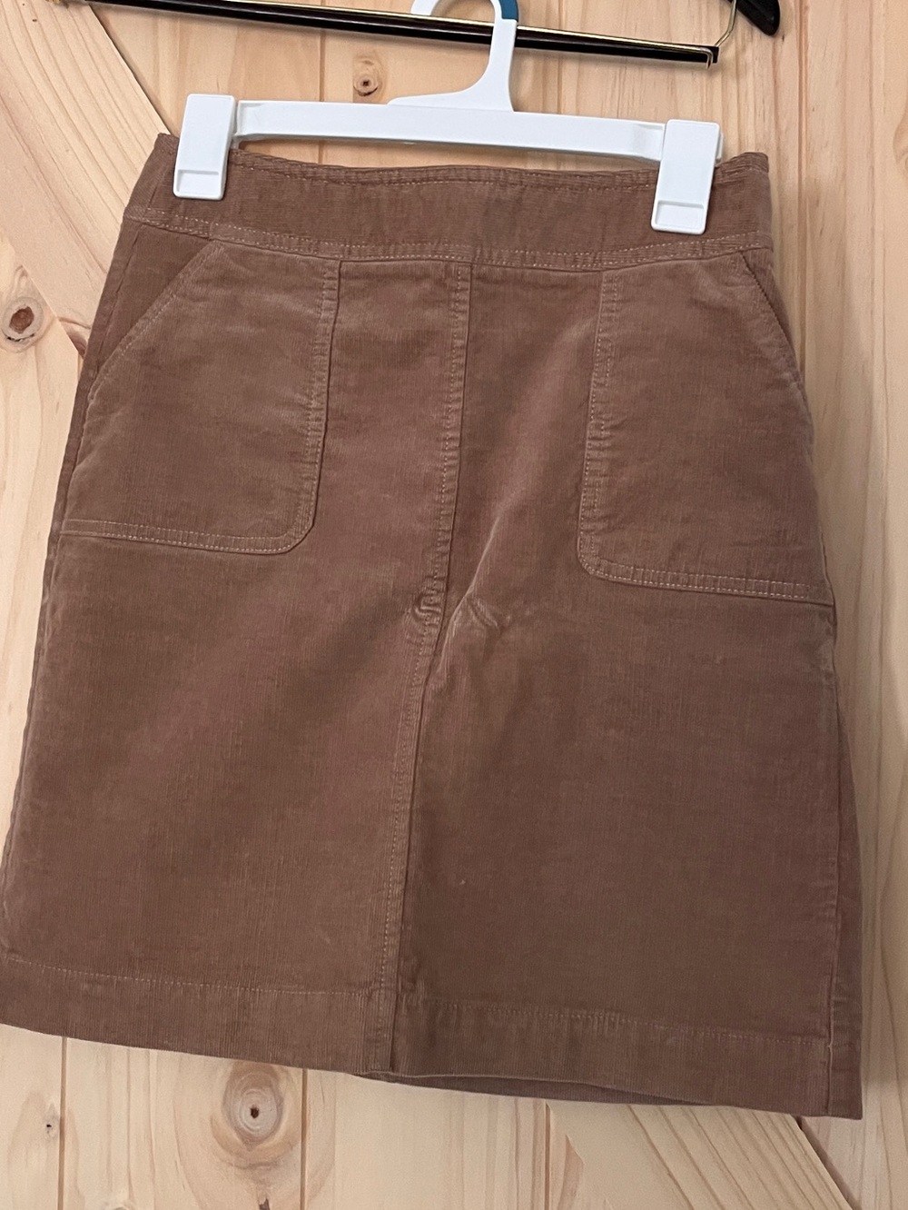 Talbots Petites Brown Corduroy A-Line Skirt Size 2P Pockets